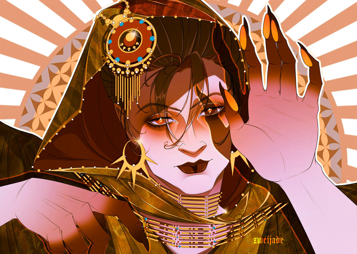 «Rene» Bust simple render and character design + free background (40$)